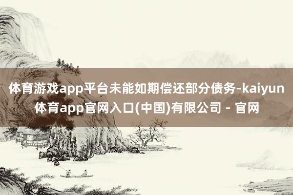 体育游戏app平台未能如期偿还部分债务-kaiyun体育app官网入口(中国)有限公司 - 官网
