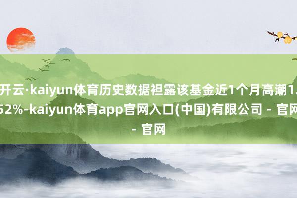 开云·kaiyun体育历史数据袒露该基金近1个月高潮1.52%-kaiyun体育app官网入口(中国)有限公司 - 官网