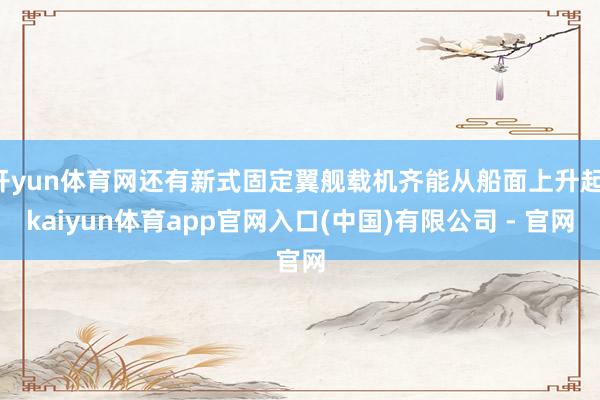 开yun体育网还有新式固定翼舰载机齐能从船面上升起-kaiyun体育app官网入口(中国)有限公司 - 官网