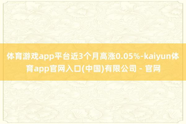体育游戏app平台近3个月高涨0.05%-kaiyun体育app官网入口(中国)有限公司 - 官网