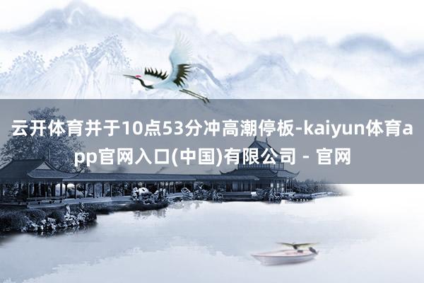 云开体育并于10点53分冲高潮停板-kaiyun体育app官网入口(中国)有限公司 - 官网